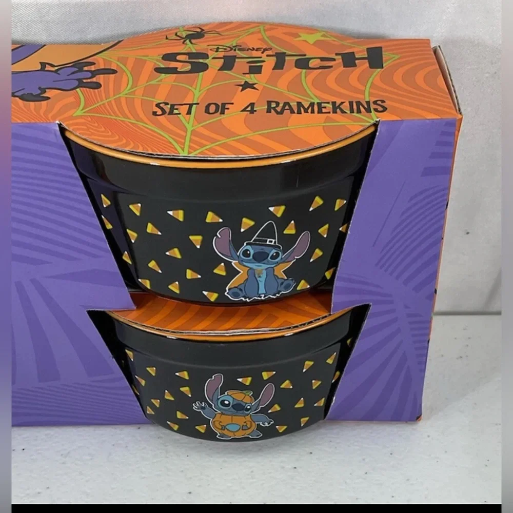 Disney Stitch Halloween candy corn set of 4 Ramekins - LAST SET!  BRAND NEW!